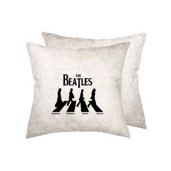 The Beatles, Abbey Road, Μαξιλάρι καναπέ Δερματίνη Γκρι 40x40cm με γέμισμα