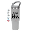 GREY color, 890ml (30oz) stainless Steel Tumbler with Handle