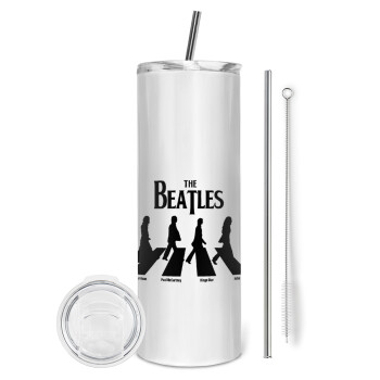 The Beatles, Abbey Road, Tumbler stainless steel 600ml, with metal straw & cleaning brush