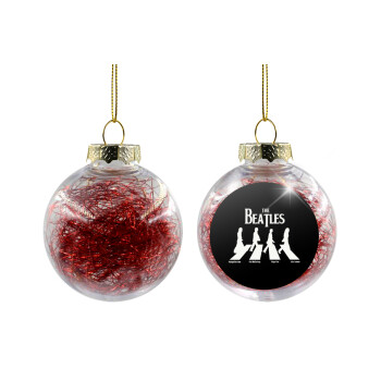 The Beatles, Abbey Road, Transparent Christmas tree ball ornament with red filling 8cm