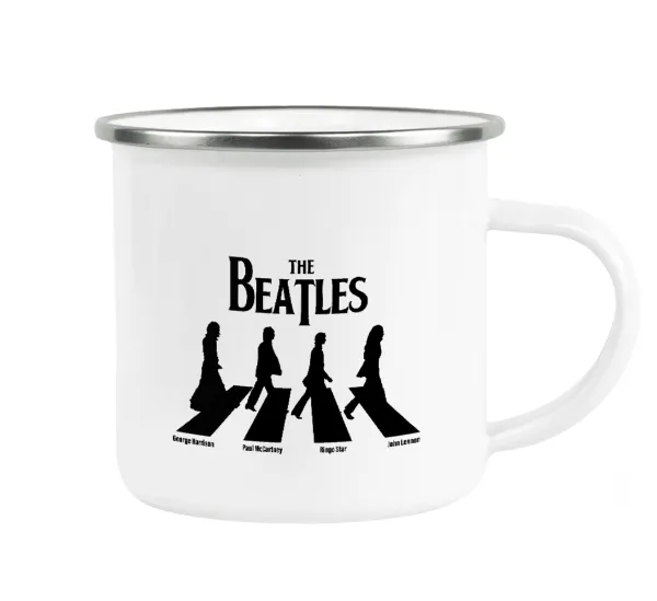 The Beatles — Metallic enamel cup white 360ml