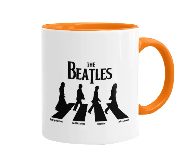 The Beatles — Mug colored orange, ceramic, 330ml