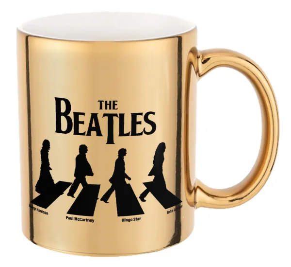 The Beatles — Mug ceramic, gold mirror, 330ml