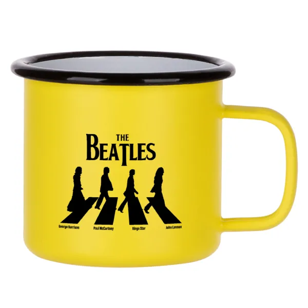 The Beatles — Κούπα Μεταλλική εμαγιέ ΜΑΤ Κίτρινη 360ml