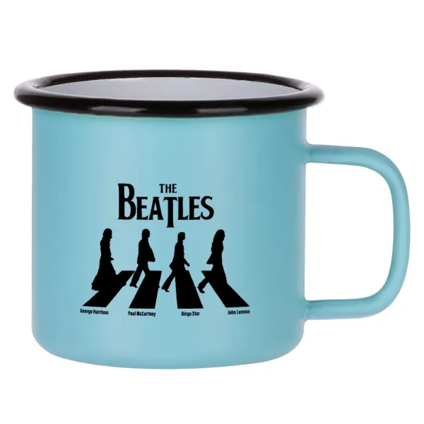 The Beatles — Κούπα Μεταλλική εμαγιέ ΜΑΤ σιέλ 360ml