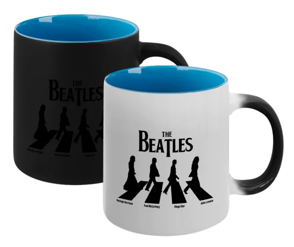 The Beatles — Magic mug with blue interior, ceramic, 330ml, changes colour with hot drinks