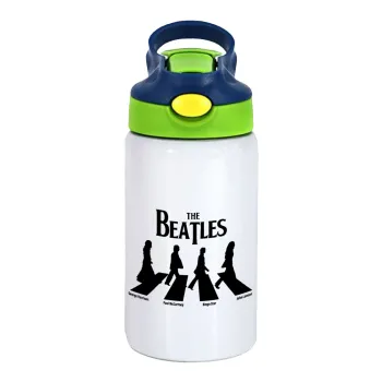 The Beatles, Abbey Road, Παιδικό παγούρι θερμό, ανοξείδωτο, με καλαμάκι ασφαλείας, πράσινο/μπλε (350ml)