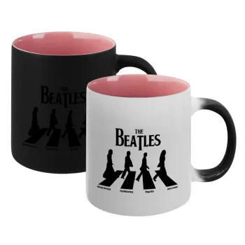 The Beatles, Abbey Road, Κούπα Μαγική εσωτερικό ΡΟΖ, κεραμική 330ml που αλλάζει χρώμα με το ζεστό ρόφημα