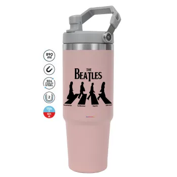 The Beatles, Abbey Road, Pink color, 890ml (30oz) stainless Steel Tumbler with Handle
