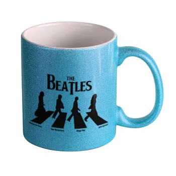 The Beatles, Abbey Road, Κούπα Σιέλ Glitter που γυαλίζει, κεραμική, 330ml