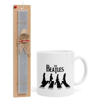 The Beatles, Abbey Road, Πασχαλινή Λαμπάδα με Κούπα κεραμική (330ml) & κερί αρωματικό πλακέ (30cm) (ΓΚΡΙ)