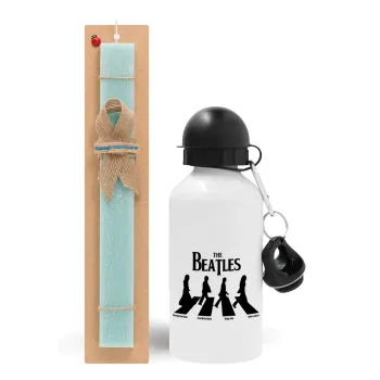 The Beatles, Abbey Road, Πασχαλινή Λαμπάδα με παγούρι μεταλλικό αλουμινίου (500ml) & λαμπάδα αρωματική πλακέ (30cm) (ΤΙΡΚΟΥΑΖ)