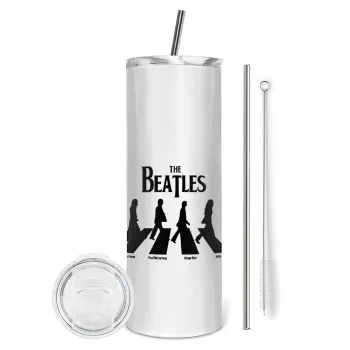 The Beatles, Abbey Road, Tumbler stainless steel 600ml, with metal straw & cleaning brush