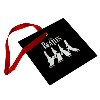 The Beatles, Abbey Road, Στολίδι Χριστουγεννιάτικο στολίδι γυάλινο τετράγωνο 9x9cm