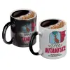 Color changing magic Mug, ceramic, 330ml when adding hot liquid inside, the black colour desappears (1 pcs)