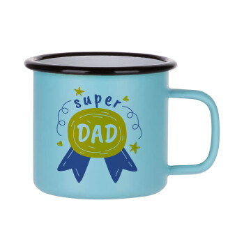 Μπαμπά είσαι για μετάλλιο, Κούπα Μεταλλική εμαγιέ ΜΑΤ σιέλ 360ml