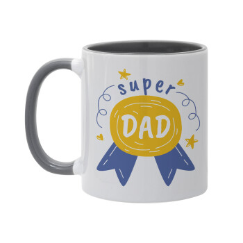 Μπαμπά είσαι για μετάλλιο, Mug colored grey, ceramic, 330ml