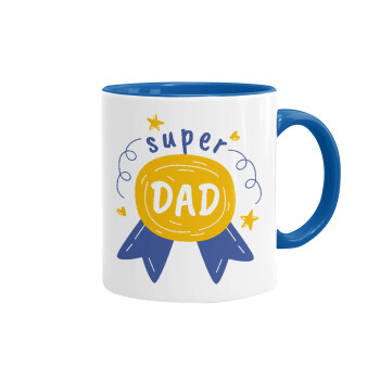 Μπαμπά είσαι για μετάλλιο, Mug colored blue, ceramic, 330ml