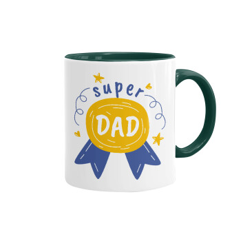 Μπαμπά είσαι για μετάλλιο, Mug colored green, ceramic, 330ml