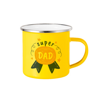 Μπαμπά είσαι για μετάλλιο, Yellow Enamel Metallic Cup 360ml