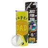 Neon Yellow Travel Tumbler, with metal straw (Stainless steel 304 Food grade, BPA free, 600ml)