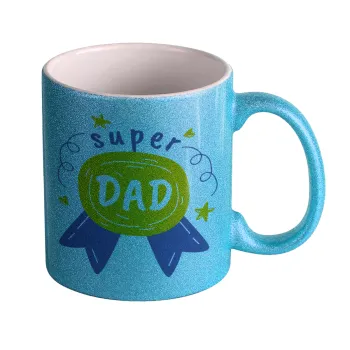 Μπαμπά είσαι για μετάλλιο, Κούπα Σιέλ Glitter που γυαλίζει, κεραμική, 330ml