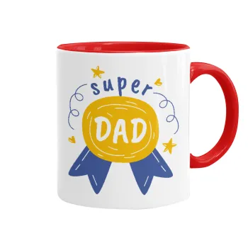 Μπαμπά είσαι για μετάλλιο, Mug colored red, ceramic, 330ml