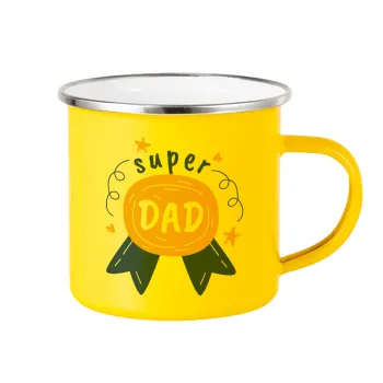 Μπαμπά είσαι για μετάλλιο, Yellow Enamel Metallic Cup 360ml
