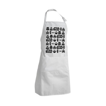 Star Wars Pattern, Adult Chef Apron (with sliders and 2 pockets)
