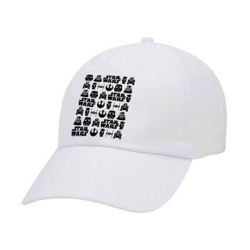 Star Wars Pattern, Καπέλο ενηλίκων Jockey Λευκό (snapback, 5-φύλλο, unisex)