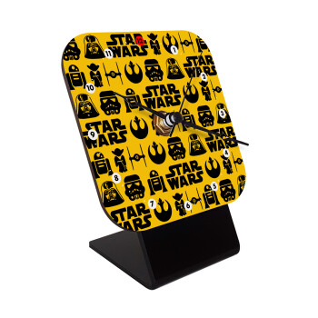 Star Wars Pattern, Επιτραπέζιο ρολόι ξύλινο με δείκτες (10cm)