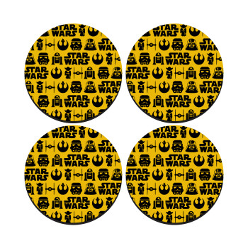 Star Wars Pattern, SET of 4 round wooden coasters (9cm)