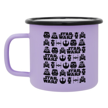 Star Wars Pattern, Κούπα Μεταλλική εμαγιέ ΜΑΤ Light Pastel Purple 360ml