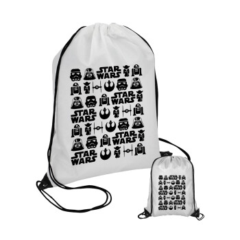 Star Wars Pattern, Τσάντα πουγκί με μαύρα κορδόνια 45χ35cm (1 τεμάχιο)