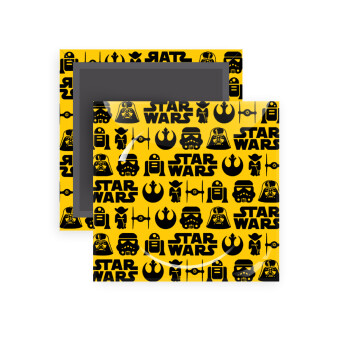 Star Wars Pattern, Μαγνητάκι ψυγείου τετράγωνο διάστασης 5x5cm