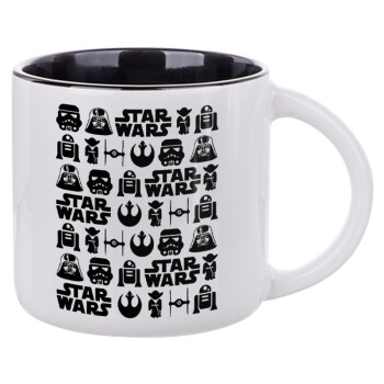 Star Wars Pattern, Κούπα κεραμική 400ml Λευκή/Μαύρη
