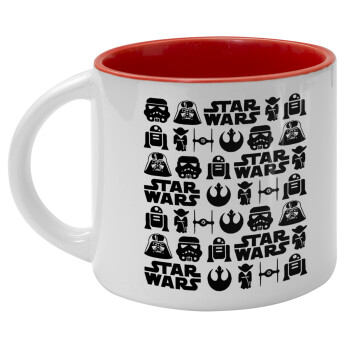 Star Wars Pattern, Κούπα κεραμική 400ml Λευκή/Κόκκινη
