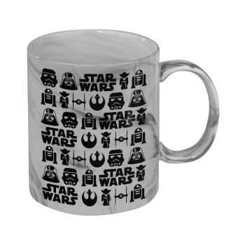 Star Wars Pattern, Κούπα κεραμική, marble style (μάρμαρο), 330ml