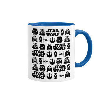 Star Wars Pattern, Mug colored blue, ceramic, 330ml