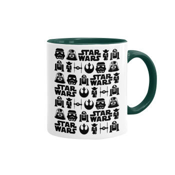 Star Wars Pattern, Mug colored green, ceramic, 330ml