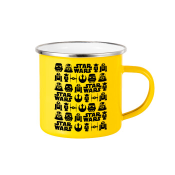 Star Wars Pattern, Yellow Enamel Metallic Cup 360ml