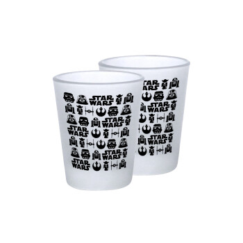 Star Wars Pattern, Σφηνοπότηρα γυάλινα 45ml του πάγου (2 τεμάχια)