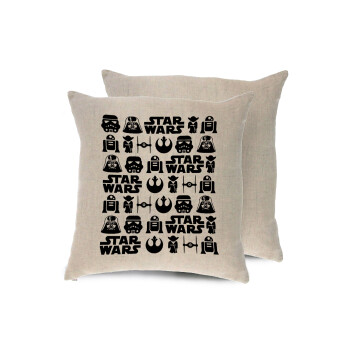 Star Wars Pattern, Μαξιλάρι καναπέ ΛΙΝΟ 40x40cm περιέχεται το  γέμισμα