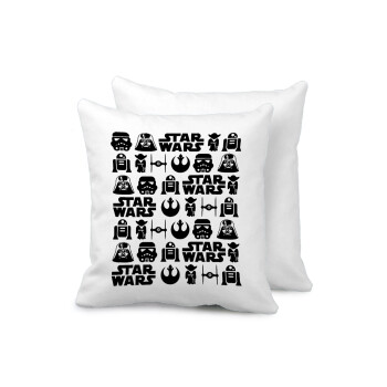 Star Wars Pattern, Μαξιλάρι καναπέ 40x40cm περιέχεται το  γέμισμα