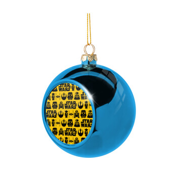 Star Wars Pattern, Χριστουγεννιάτικη μπάλα δένδρου Μπλε 8cm