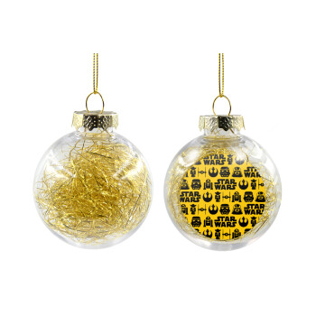 Star Wars Pattern, Χριστουγεννιάτικη μπάλα δένδρου διάφανη με χρυσό γέμισμα 8cm