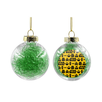 Star Wars Pattern, Χριστουγεννιάτικη μπάλα δένδρου διάφανη με πράσινο γέμισμα 8cm