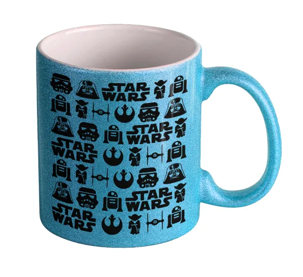 Star Wars Pattern — Κούπα Σιέλ Glitter που γυαλίζει, κεραμική, 330ml