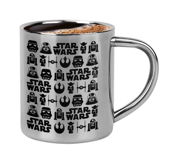 Star Wars Pattern — Double-wall metal cup for espresso (220ml)