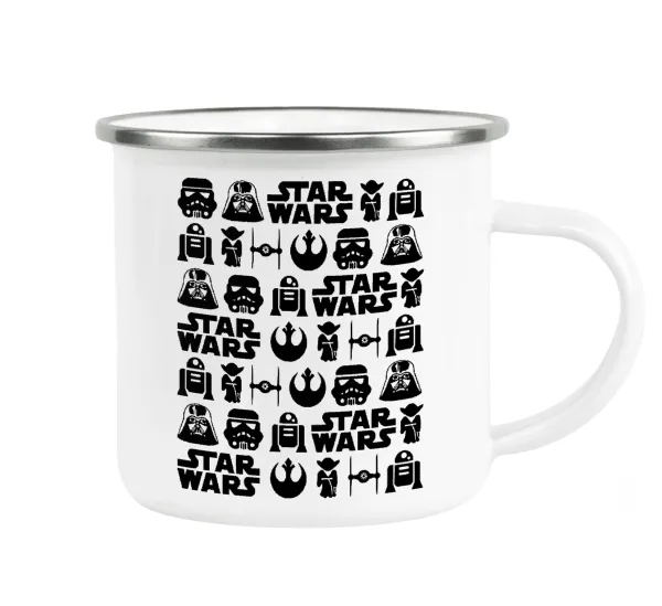 Star Wars Pattern — Metallic enamel cup white 360ml